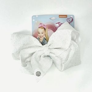 JoJo Siwa 8" Bow, True White Mini-Sequins